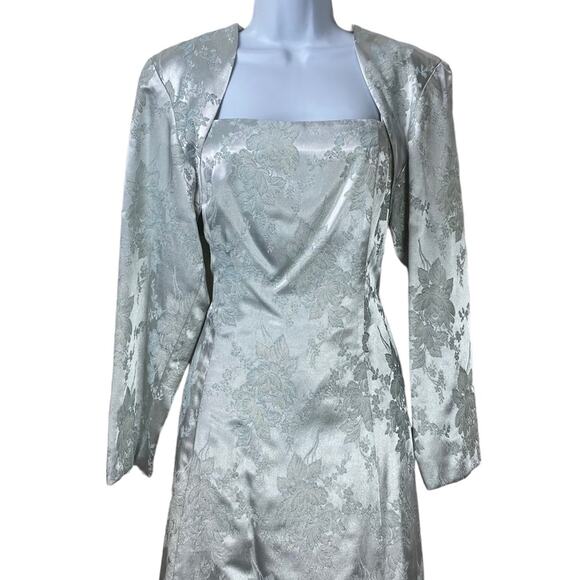 Vintage Steppin Out Formal Gown with Bolero Jacket Blue Size 13/14 Made in USA - Picture 3 of 15